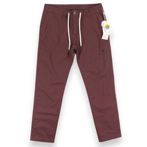 Vuori Ripstop Pant Womens Large Chestnut Drawstring Zip Pocket Hiking NWT